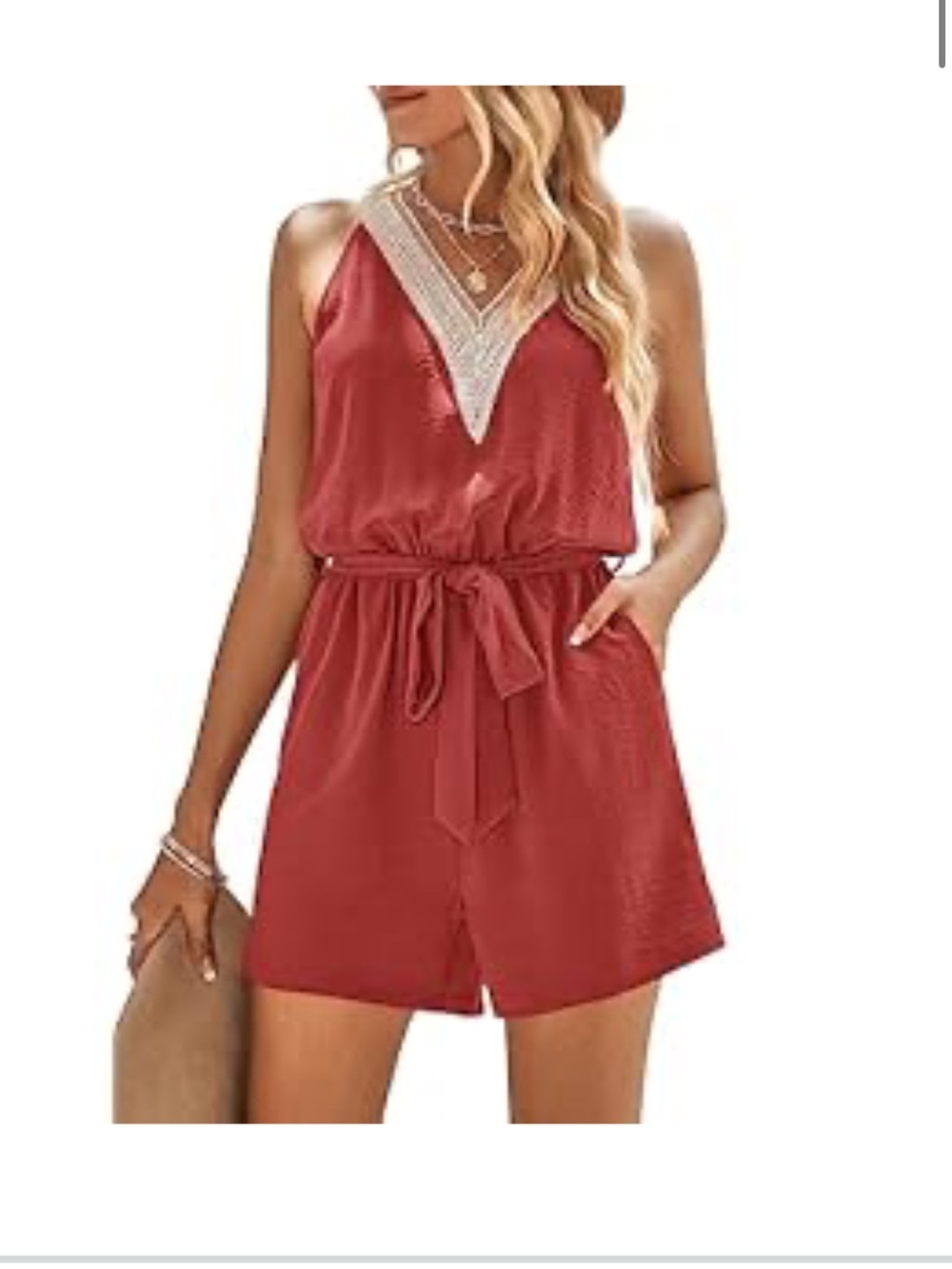 Women’s Large PRETTYGARDEN Rose/Coral Romper